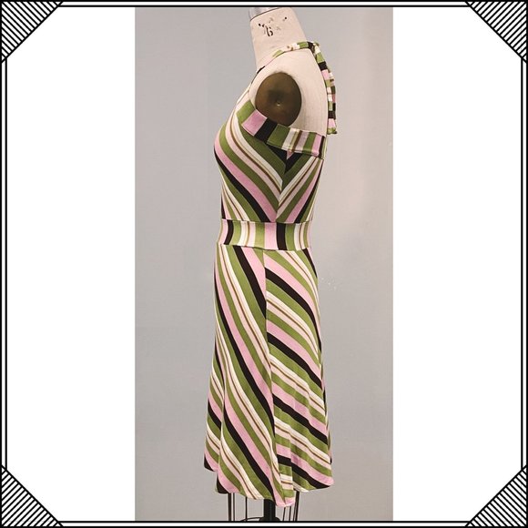GIGI Diagonal Striped Halter Resort Dress - Picture 4 of 8